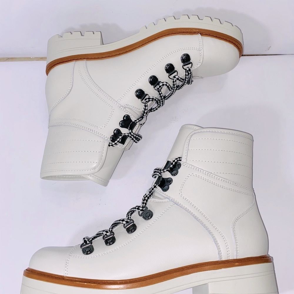 NEW MARC FISHER ISTON BOOTS LEATHER IVORY COLOR - Picture 12 of 15